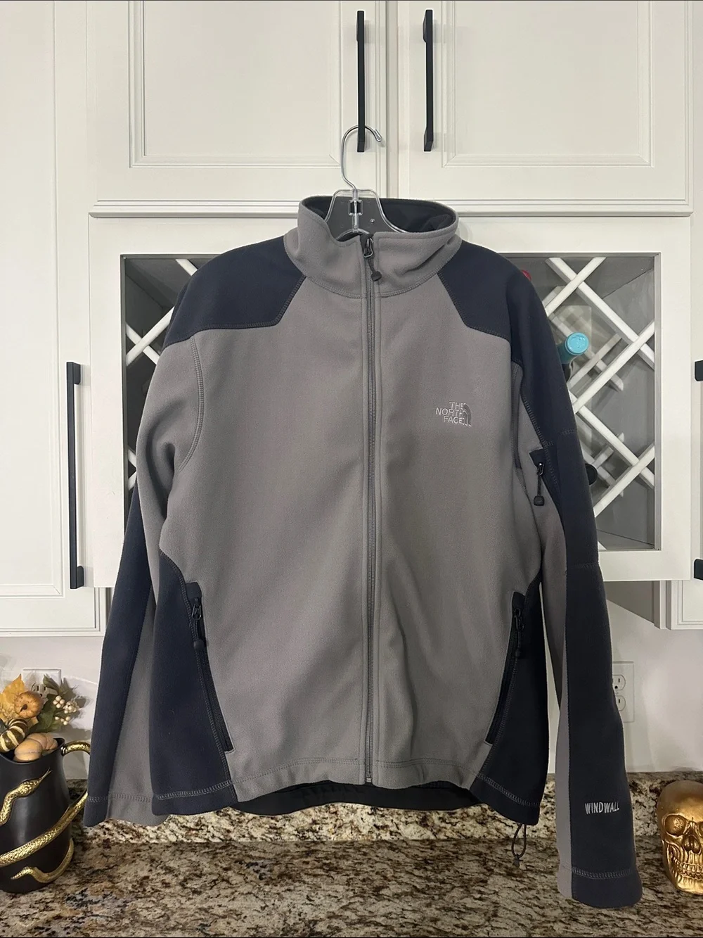 The North Face Gray and Black Lightweight WindWall Jacket